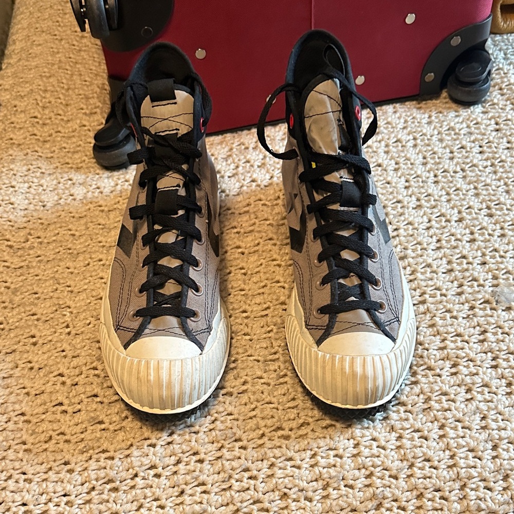 Converse Black and Tan High-Top Sneakers